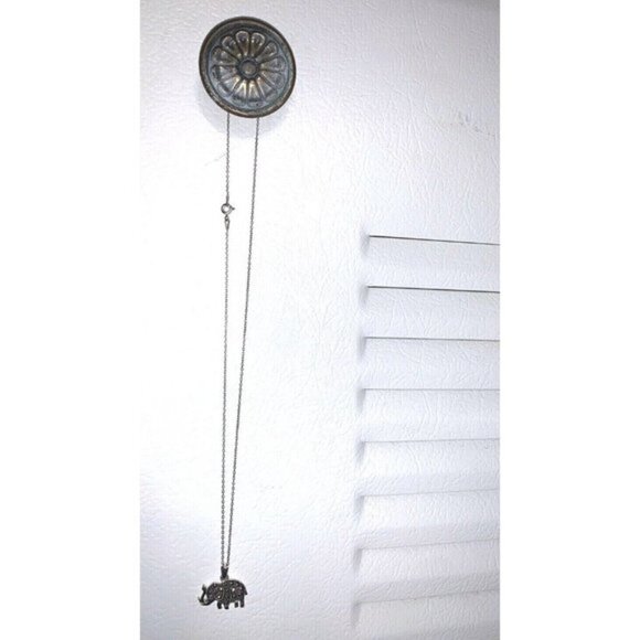 925 Sterling Silver Black Crystal Elephant Pendant and Necklace 18.5” - Picture 2 of 4